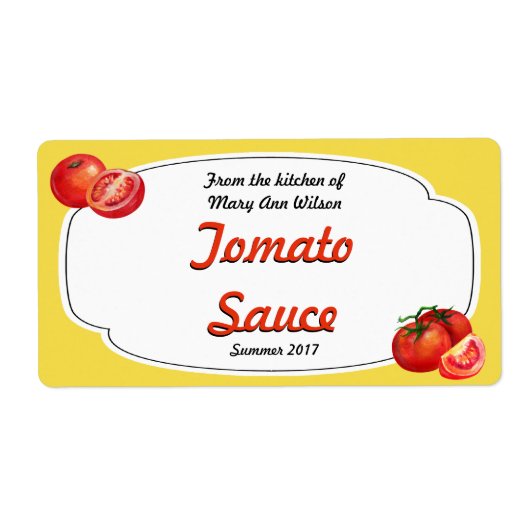 Tomato Sauce Canning Etiket (Voorkant)