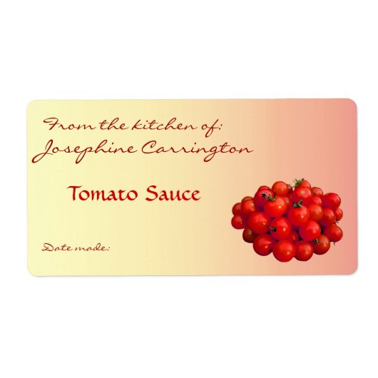 Tomato Sauce Canning Labels (Voorkant)