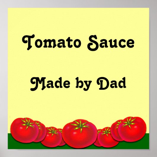 Tomato Sauce Custom Label Art afdrukken Poster (Voorkant)