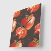 Tomato Slice Vierkante Klok (Hoek)