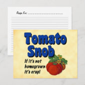 Tomato Snob Custom Recipcard Briefkaart (Voorkant / Achterkant)