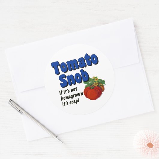 Tomato Snob Gardener Slogan Stickers (Envelop)