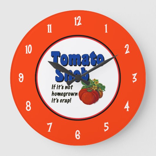 Tomato Snob Gezegde met Nummers Muurklok Grote Klok (Voorkant)