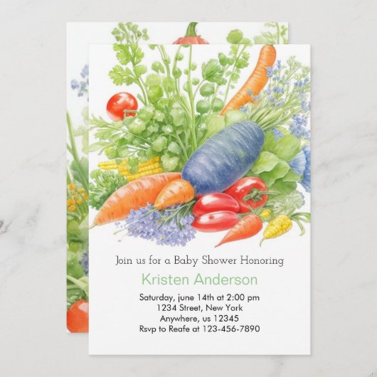 Tomato Tango Baby shower Kaart (Voorkant / Achterkant)