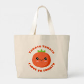 Tomato Tomato Ik hou van je tomato Grote Tote Bag (Achterkant)