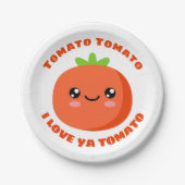Tomato Tomato Ik hou van je tomato Papieren Bordje (Voorkant)