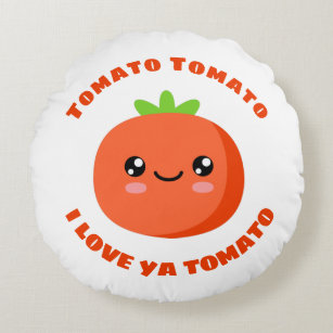 Tomato Tomato Ik hou van je tomato Rond Kussen