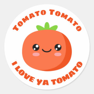 Tomato Tomato Ik hou van je tomato Ronde Sticker