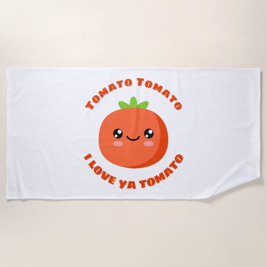 Tomato Tomato Ik hou van je tomato Strandlaken (Voorkant)