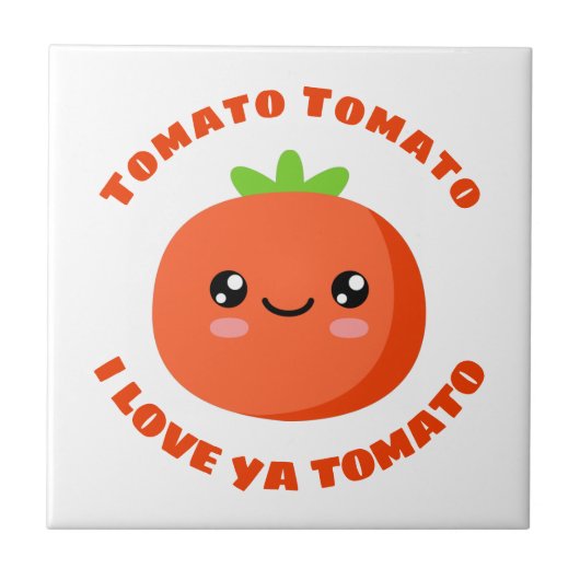 Tomato Tomato Ik hou van je tomato Tegeltje (Voorkant)