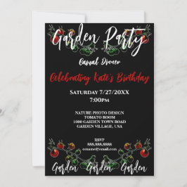 TOMATO VINE PHOTO GARDEN PARTITY INVITATION KAART