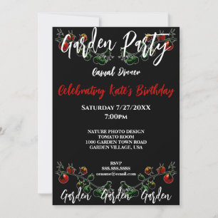 TOMATO VINE PHOTO GARDEN PARTITY INVITATION KAART