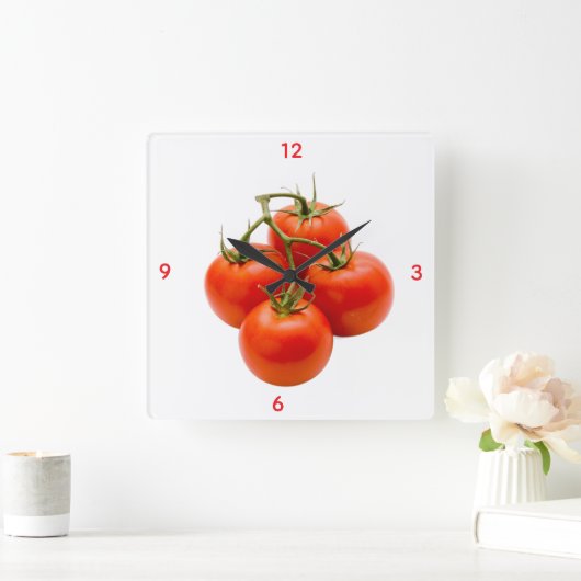 Tomato Wall Clock Vierkante Klok (Huis)