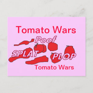 Tomato Wars-Humor Briefkaart