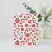 Tomato Watercolor Mediterranean Summer Pattern Briefkaart (Staand voorkant)