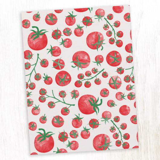 Tomato Watercolor Mediterranean Summer Pattern Briefkaart