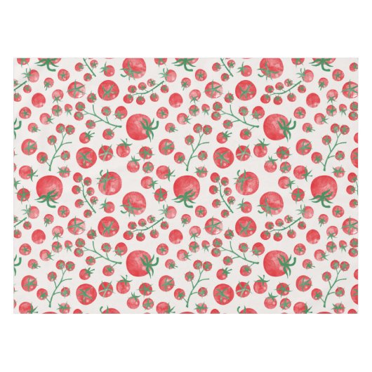 Tomato Watercolor Pattern Tafelkleed (Voorkant (Horizontaal))