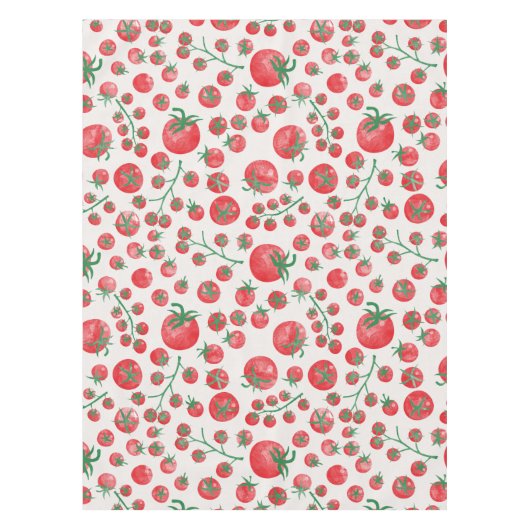 Tomato Watercolor Pattern Tafelkleed (Voorkant)