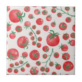 Tomato Watercolor Pattern Tegeltje (Voorkant)