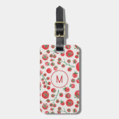 Tomato Waterverf Monogram Initiaal gepersonaliseer Bagagelabel (Voorkant verticaal)