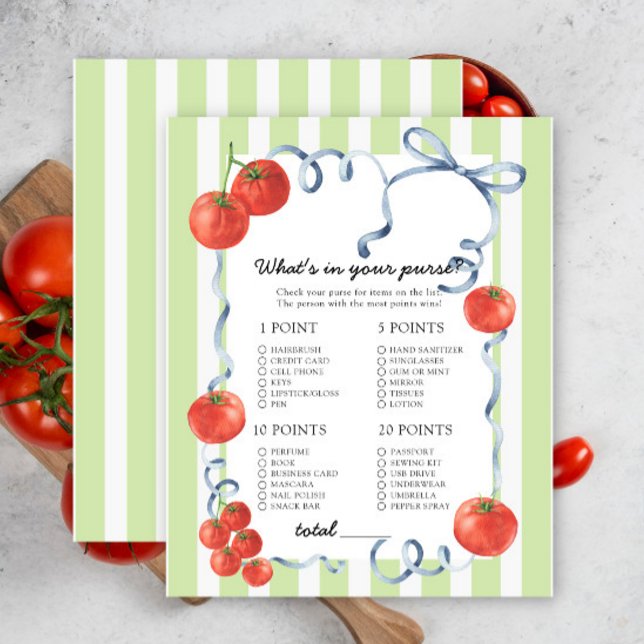 Tomato - What's in your purse baby shower game (Creator heeft geüpload)