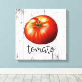 TOMATO White Wood Rustic Farmhouse Kitchen Art Canvas Afdruk (Insitu (Houten vloer))