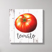 TOMATO White Wood Rustic Farmhouse Kitchen Art Canvas Afdruk (Voorkant)