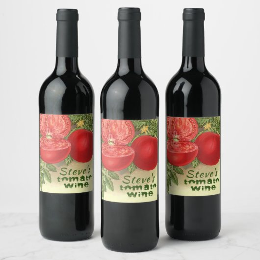 Tomato Wine Artsy gepersonaliseerde, noodlijdende  Wijn Etiket (Flessen)