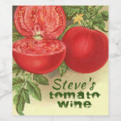 Tomato Wine Artsy gepersonaliseerde, noodlijdende  Wijn Etiket (Enkel label)