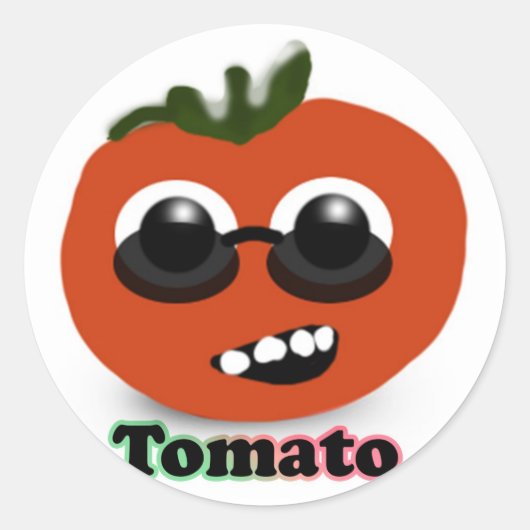 Tomato with sunglasses ronde sticker (Voorkant)