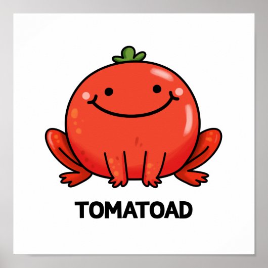 Tomatoad Cute Tomato Toad Pun Poster (Voorkant)