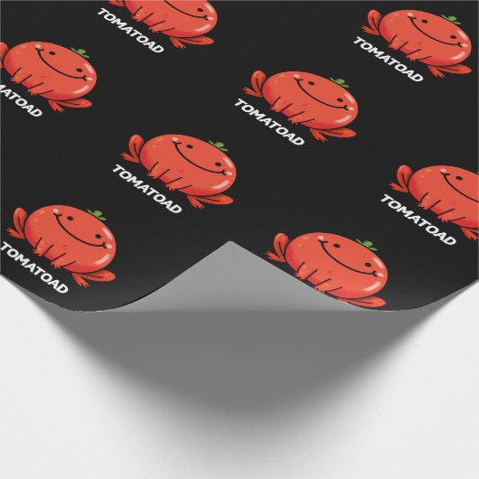 Tomatoad Funny Tomato Toad Pun Dark BG Cadeaupapier (Hoek)