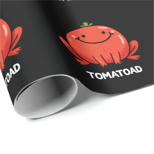 Tomatoad Funny Tomato Toad Pun Dark BG Cadeaupapier (Rol Hoek)