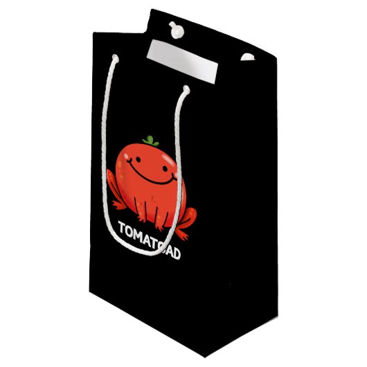 Tomatoad Funny Tomato Toad Pun Dark BG Klein Cadeauzakje (Voorkant Gekanteld)