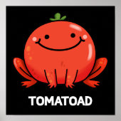 Tomatoad Funny Tomato Toad Pun Dark BG Poster (Voorkant)