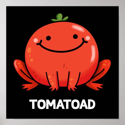Tomatoad Funny Tomato Toad Pun Dark BG Poster (Voorkant)
