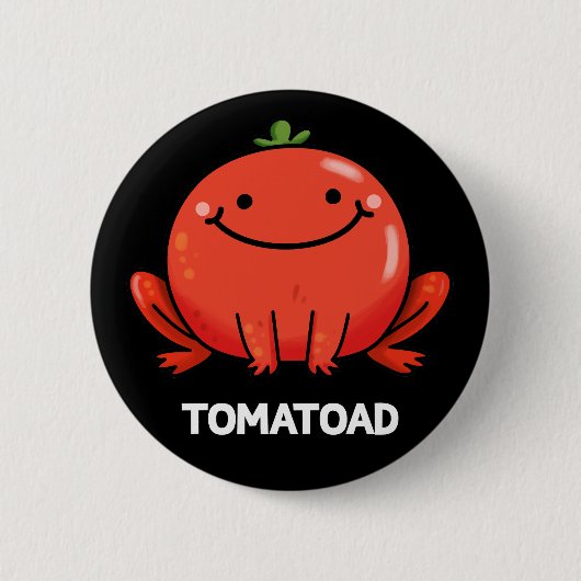 Tomatoad Funny Tomato Toad Pun Dark BG Ronde Button 5,7 Cm (Voorkant)
