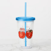 Tomatocartoonillustratie acryl drinkbeker (Voorkant)