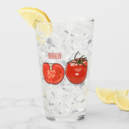 Tomatocartoonillustratie  glas (Voorkant ijs)