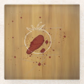 Tomatocide Chalk schetst bloedspattercriminaliteit Glazen Onderzetter (Voorkant)