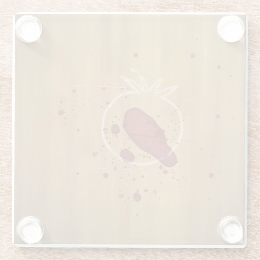 Tomatocide Chalk schetst bloedspattercriminaliteit Glazen Onderzetter (Achterkant)