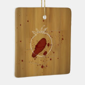 Tomatocide Chalk schetst bloedspattercriminaliteit Keramisch Ornament (Rechts)