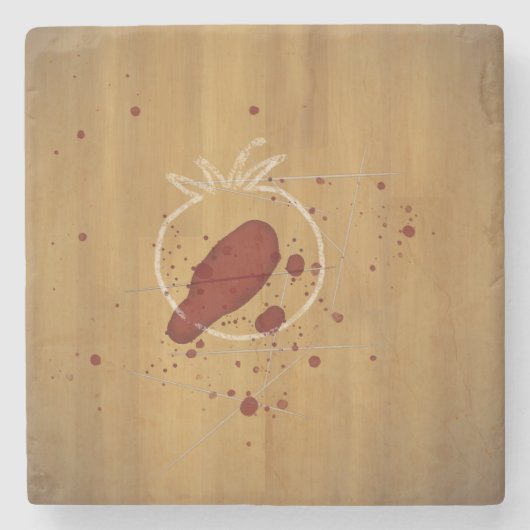 Tomatocide Evidence of Murfied Tomato Funny Stenen Onderzetter (Voorkant)