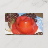 Tomatoe in de vorm van een Roos bloem Visitekaartje (Achterkant)