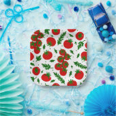 tomatoes arugula vegetables vegan vegetarian papieren bordje (Feest)