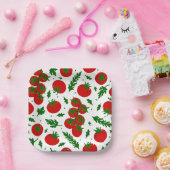 tomatoes arugula vegetables vegan vegetarian papieren bordje (Feest)