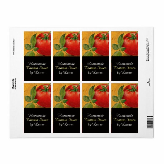 TOMATOES KITCHEN PRESERVES, KANNINGS, TOMATO SAUCE ETIKET (Full Sheet)