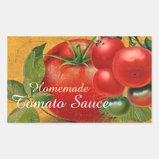 TOMATOES KITCHEN PRESERVES, KANNINGS, TOMATO SAUCE RECHTHOEKIGE STICKER (Voorkant)
