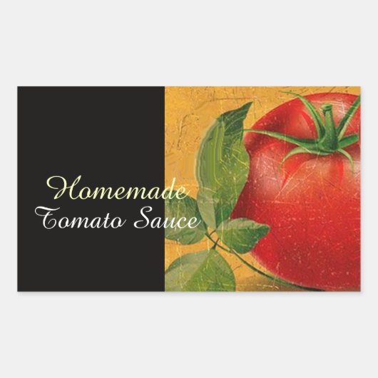 TOMATOES KITCHEN PRESERVES, KANNINGS, TOMATO SAUCE RECHTHOEKIGE STICKER (Voorkant)