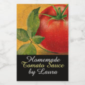 TOMATOES KITCHEN PRESERVES, KANNINGS, TOMATO SAUCE VOEDSELCONTAINER ETIKET (Enkel label)